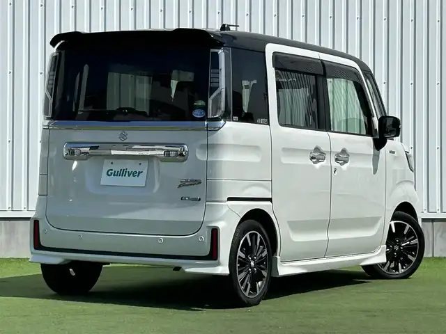 スズキ スペーシア カスタム HYBRID XS 香川県 2019(令1)年 3.1万km クラッシーブラウンメタリック/ホワイト 2トーンルーフ 社外8インチメモリーナビ/→AM/FM/CD/DVD/Bluetooth/フルセグTV/前後ドライブレコーダー/両側パワースライドドア/ビルトインETC/コーナーセンサー/ハーフレザーシート/シートヒーター（D席）/LEDヘッドライト/プッシュスタート/スマートキー/スペアキー×1/横滑り防止装置/オートライト