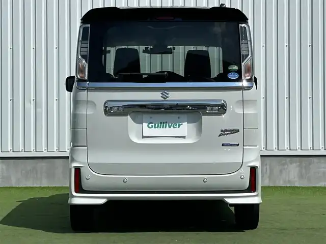 スズキ スペーシア カスタム HYBRID XS 香川県 2019(令1)年 3.1万km クラッシーブラウンメタリック/ホワイト 2トーンルーフ 社外8インチメモリーナビ/→AM/FM/CD/DVD/Bluetooth/フルセグTV/前後ドライブレコーダー/両側パワースライドドア/ビルトインETC/コーナーセンサー/ハーフレザーシート/シートヒーター（D席）/LEDヘッドライト/プッシュスタート/スマートキー/スペアキー×1/横滑り防止装置/オートライト