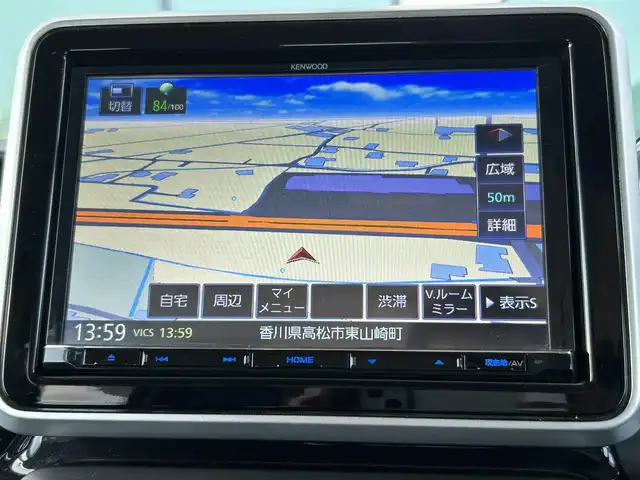 スズキ スペーシア カスタム HYBRID XS 香川県 2019(令1)年 3.1万km クラッシーブラウンメタリック/ホワイト 2トーンルーフ 社外8インチメモリーナビ/→AM/FM/CD/DVD/Bluetooth/フルセグTV/前後ドライブレコーダー/両側パワースライドドア/ビルトインETC/コーナーセンサー/ハーフレザーシート/シートヒーター（D席）/LEDヘッドライト/プッシュスタート/スマートキー/スペアキー×1/横滑り防止装置/オートライト