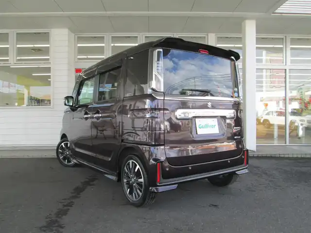スズキ スペーシア カスタム HYBRID XS ターボ 千葉県 2019(平31)年 6.6万km ムーンライトバイオレットPM 社外SDナビ、フルセグTV/バックカメラ/社外オーディオ【BD/DVD/CD/BT/SD】/デュアルセンサーブレーキサポート/両側パワースライドドア/LEDヘッドライト&LEDフォグランプ/クルーズコントロール/車線逸脱防止警報装置/パドルシフト付き革巻きステアリング/ナビ連動ステアリングスイッチ/ナビ連動前方ドライブレコーダー/リアコーナーセンサー/運転席シートヒーター/ETC/スペアキー/取扱説明書/ナビ取扱説明書/新車時保証書/整備記録簿(R2/R3/R6)