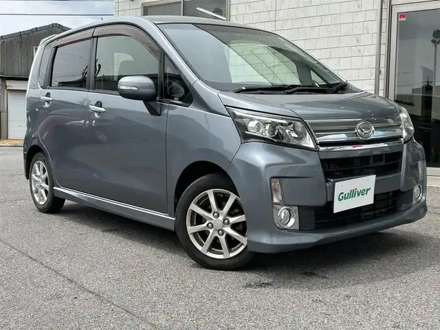 ダイハツ ムーヴ カスタム X スマートセレSA 愛知県 2014(平26)年 5.3万km タングステングレーM 社外SDナビ/AMFM/BT/CD/フルセグ/プッシュスタート/衝突被害軽減システム/横滑り防止装置/バックカメラ/ETC/ベンチシート/スマートキー/純正AW
