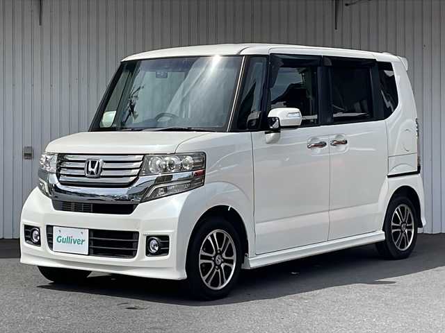 ホンダ Ｎ ＢＯＸ カスタム G SSパッケージ 長野県 2013(平25)年 5.2万km プレミアムホワイトパール パナソニックナビTV/バックカメラ/両側パワースライドドア/プッシュスタート エンジン/純正１４インチアルミ/純正フロアマット/スペアキー