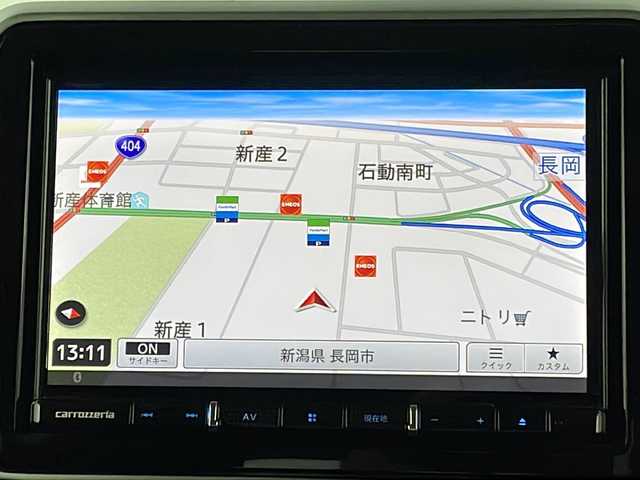 スズキ スペーシア カスタム HYBRID XS ターボ 新潟県 2019(令1)年 1.8万km ピュアホワイトP デュアルセンサーブレーキサポート/社外メモリナビ/　CD/DVD/BT/フルセグ/全周囲カメラ/両側パワースライドドア/クルーズコントロール/LEDオートライト/ハーフレザーシート/純正アルミホイール/パドルシフト/フォグランプ/電格ミラー/ウィンカーミラー/スマートキー/ETC