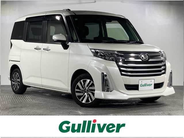ダイハツ トール カスタムG 沖縄県 2021(令3)年 4.7万km パールホワイトⅢ 県外仕入れ/禁煙車/両側パワースライドドア/ウェルカムオープン/スマートアシスト/社外9インチナビ/（フルセグTV/CD/DVD/FM/BT）/バックカメラ/10.1インチフリップダウンモニター/ETC/ハーフレザーシート/クルーズコントロール/コーナーセンサー/ドライブレコーダー/オートブレーキホールド/取扱説明書/スペアキー/純正アルミホイール/純正フロアマット/純正ドアバイザー