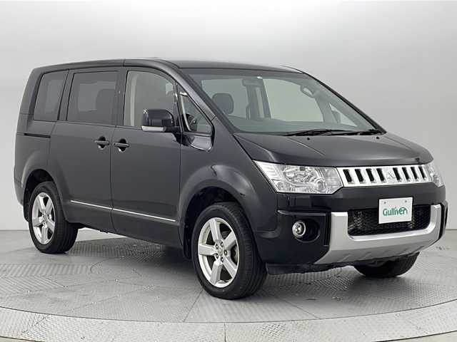 三菱 デリカＤ：５ D－Power package 新潟県 2014(平26)年 2.4万km ダイヤモンドブラックマイカ 4WD/社外SDナビ/　　フルセグ/CD/DVD/SD/BT/バックカメラ/両側パワースライドドア/クルーズコントロール/LEDオートライト/Fフォグ/シートヒーター/純正18インチアルミホイール/パドルシフト/ステアリングスイッチ/アルパインフリップダウンモニター/スマートキー/ETC