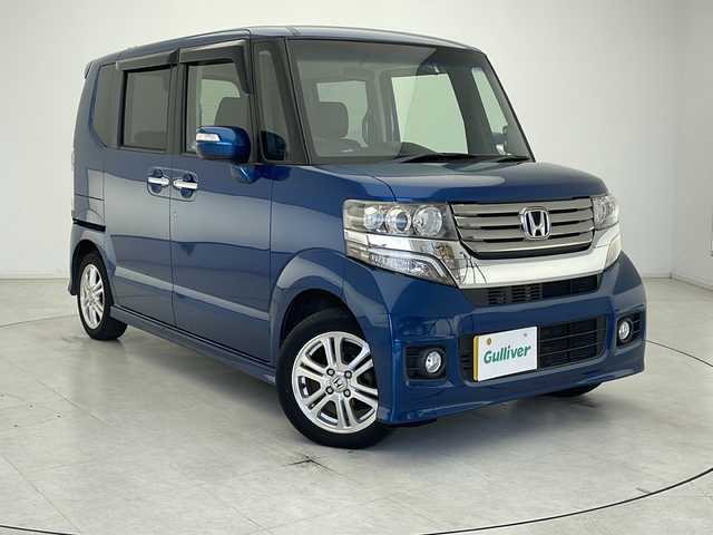 ホンダ Ｎ ＢＯＸ カスタム G Lパッケージ 千葉県 2012(平24)年 7.4万km プレミアムダイナミックブルーパール ワンオーナー/社外ナビ AVIC-MRZ09/フルセグTV/ETC/プッシュスタート/片側パワースライドドア/HIDヘッドライト/オートライト/ドアバイザー/14インチ純正アルミホイール/純正フロアマット