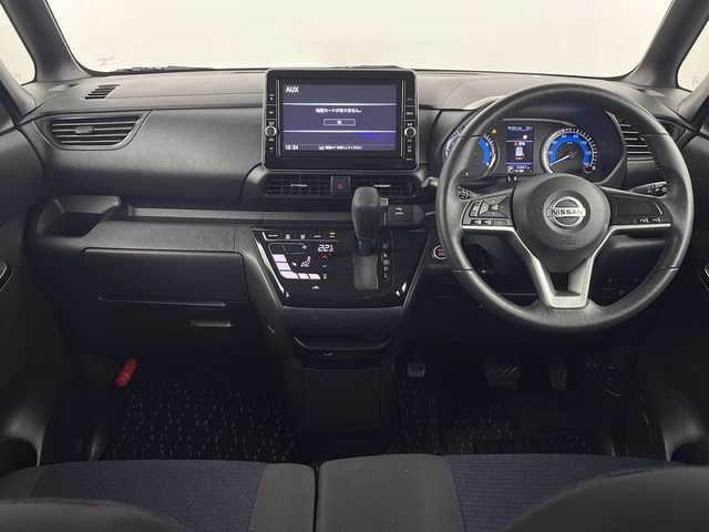 日産 ルークス ハイウェイスター Gターボ 埼玉県 2022(令4)年 3.4万km 青 9インチ純正SDナビ（MM321D-L）（Bluetooth　フルセグTV　CD　DVD　AM　FM）/全方位カメラ/純正ドライブレコーダー/ビルトインETC/片側パワースライドドア/純正アルミホイール/純正フロアマット/衝突軽減ブレーキ/レーンキープアシスト/スペアキー１本/ウィンカーミラー/LEDライト/オートライト