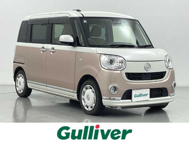 ダイハツ ムーヴ キャンバス G メイクアップ リミテッド　SAⅢ 熊本県 2019(平31)年 5.8万km パールホワイトⅢ/ライトローズマイカメタリックⅡ 2トーン 社外ナビCN-RE04WD（ＣＤ・ＤＶＤ・フルセグ・ＳＤ）/全周囲カメラ　/社外前方ドライブレコーダー　/ＥＴＣ　/両側パワースライドドア　/後ろのみクリアランスソナー　/アイドリングストップ　/衝突軽減ブレーキ　/レーンキープアシスト/横滑り防止/純正フロアマット/オートライト/オートマチックハイビーム/LEDヘッドライト/フォグランプ/スマートキー/プッシュスタート/スペアキー1本/保証書/取扱説明書