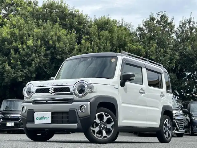 スズキ ハスラー Jスタイル ターボ 長崎県 2021(令3)年 2.7万km ピュアホワイトパール/ガンメタリック2トーン ワンオーナー/純正ナビ（9インチ）/・Bluetoothオーディオ/USBオーディオ/・Apple CarPlay/AndroidAuto/・フルセグTV/DVD/全方位モニター/セーフティサポート/・レーンキープアシスト/・アダプティブクルーズコントロール/シートヒーター（前席）/純正１５インチアルミ/LEDヘッドランプ/・オートライト/オートマチックハイビーム/J STYLEエンブレム（バックドア）/ビルトインETC/シートバックテーブル/ステアリングリモコン/スマートキー/純正シートカバー/取扱説明書/保証書/スペアキー1本