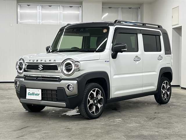 スズキ ハスラー Jスタイル ターボ 長崎県 2021(令3)年 2.7万km ピュアホワイトパール/ガンメタリック2トーン ワンオーナー/純正ナビ（9インチ）/・Bluetoothオーディオ/USBオーディオ/・Apple CarPlay/AndroidAuto/・フルセグTV/DVD/全方位モニター/セーフティサポート/・レーンキープアシスト/・アダプティブクルーズコントロール/シートヒーター（前席）/純正１５インチアルミ/LEDヘッドランプ/・オートライト/オートマチックハイビーム/J STYLEエンブレム（バックドア）/ビルトインETC/シートバックテーブル/ステアリングリモコン/スマートキー/純正シートカバー/取扱説明書/保証書/スペアキー1本