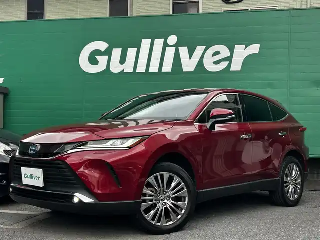 トヨタ ハリアー ハイブリッド Z レザーパッケージ 東京都 2020(令2)年 3.8万km センシュアルレッドマイカ ワンオーナー/純正SDナビ/（フルセグ/AM/FM/BT/USB）/JBLプレミアムサウンドシステム/セーフティセンス/・プリクラッシュセーフティ/・レーントレーシングアシスト/・レーダークルーズコントロール/・アダプティブハイビームシステム/ブラインドスポットモニター/パーキングサポートブレーキ/ヘッドアップディスプレイ/デジタルインナーミラー/おくだけ充電/ステアリングヒーター/レザーシート/前席解熱温熱シート/純正19インチホイール/ETC/スペアキー×1/新車時保証書/記録簿/取扱説明書