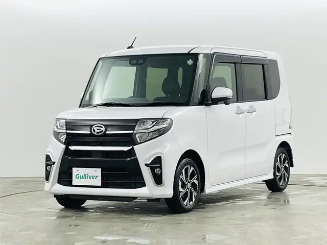 ダイハツ タント カスタム X セレクション 福島県 2019(令1)年 5.2万km シャイニングホワイトパール スマートアシスト/・衝突警報機能/衝突回避支援ブレーキ機能/・誤発進抑制制御機能（前方・後方）/・車線逸脱警報機能/・オートハイビーム/・先行車発進お知らせ機能/社外ナビ/・型番：MDV-S707W/・フルセグ/CD/DVD/SD/FM/AM/USB/BT/・パノラマモニター/デュアルパワースライドドア/・後席サンシェード/ハーフレザーシート/・前席シートヒーター/・D席ロングスライドシート/ステアリングスイッチ/LEDヘッドライト/・フォグランプ/・オートライト/電動格納ミラー/・ウィンカーミラー/スマートキー/・プッシュスタート/フロアマット/ドアバイザー