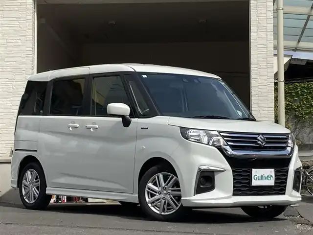 スズキ ソリオ HV MX 大分県 2024(令6)年 0.1万km ピュアホワイトP パワースライドドア /ディユアルカメラブレーキサポート/純正15インチアルミホイール/シートヒーター/スマートキー/保証書