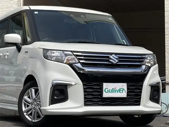 スズキ ソリオ HV MX 大分県 2024(令6)年 0.1万km ピュアホワイトP パワースライドドア /ディユアルカメラブレーキサポート/純正15インチアルミホイール/シートヒーター/スマートキー/保証書