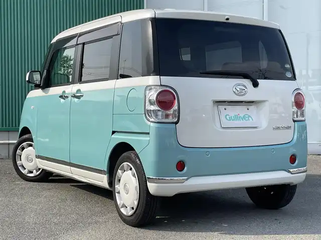 ダイハツ ムーヴ キャンバス X LTD メイクアッフ SA Ⅱ 福岡県 2016(平28)年 8.9万km パールホワイトⅢ/ファインミントメタリック 2トーン 横滑り防止/エアバッグ(W＋サイド)/盗難防止/オートライト/オートマチックハイビーム/カーテンエアバッグ/アイドリングストップ/TRC/純正SDナビ(フルセグTV、BT、CD)/純正フロアマット/両側パワスラ/ベンチシート/コーナーセンサー(後)/スマートキー