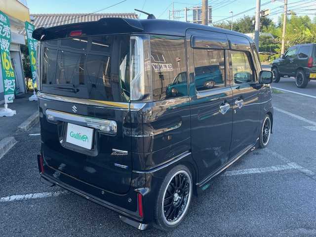 スズキ スペーシア カスタム HYBRID XS ターボ 神奈川県 2022(令4)年 1.6万km ブルーイッシュブラックパール3 保証書/取扱説明書/純正９インチナビ（パイオニア）/CD・DVD・AM・FM・BT・フルセグTV/バックカメラ/追従クルーズコントロール/衝突軽減システム/コーナーセンサー/パドルシフト/両側パワースライドドア/D席シートヒーター/カーテンエアバッグ/サイドエアバッグ/AAC/車高調