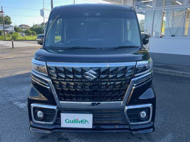 スズキ スペーシア カスタム HYBRID XS ターボ 神奈川県 2022(令4)年 1.6万km ブルーイッシュブラックパール3 保証書/取扱説明書/純正９インチナビ（パイオニア）/CD・DVD・AM・FM・BT・フルセグTV/バックカメラ/追従クルーズコントロール/衝突軽減システム/コーナーセンサー/パドルシフト/両側パワースライドドア/D席シートヒーター/カーテンエアバッグ/サイドエアバッグ/AAC/車高調