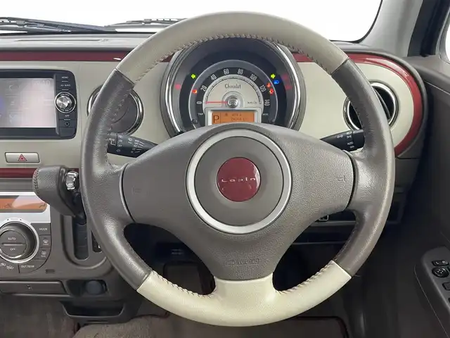 スズキ ラパン X 群馬県 2014(平26)年 7.4万km シャンパンピンクPM 禁煙車　純正ナビ　ＢＴ　ワンセグ　バックカメラ　アイドリングストップ　電動格納ミラー　オートライト　オートエアコン　ラパン専用コンビシート　ＨＩＤ　ナノイー　プッシュスタート　スマートキー　純正ＡＷ