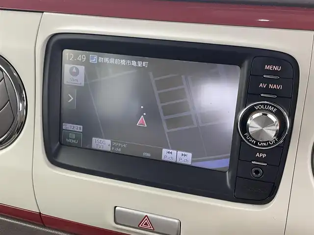 スズキ ラパン X 群馬県 2014(平26)年 7.4万km シャンパンピンクPM 禁煙車　純正ナビ　ＢＴ　ワンセグ　バックカメラ　アイドリングストップ　電動格納ミラー　オートライト　オートエアコン　ラパン専用コンビシート　ＨＩＤ　ナノイー　プッシュスタート　スマートキー　純正ＡＷ