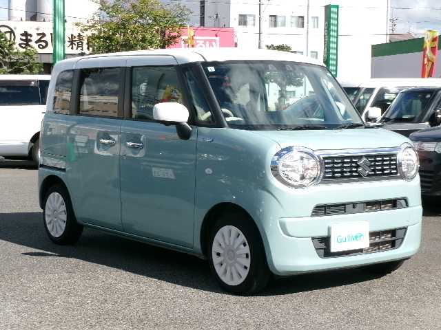 スズキ ワゴンＲ スマイル HYBRID S 岡山県 2021(令3)年 2.9万km オフブルーメタリック/ホワイト2トーン 【SUZUKI Safety Support  】/・デュアルカメラブレーキサポート/・誤発進抑制機能/・車線逸脱警報機能/・ふらつき警報機能/・先行車発進お知らせ機能/・ハイビームアシスト/・標識認識機能/・後退時ブレーキサポート/・後方誤発進抑制機能/・リヤパーキングセンサー/・全方位モニター/純正メモリーナビ/フルセグテレビ/フロント・サイド・バックカメラ/DVD再生可能/Bluetooth/USB/スマートキー2個/運転席シートヒーター/両側パワースライドドア/社外フロアマット/社外ドライブレコーダー（フロント・リア）/リアソナー/オートライト
