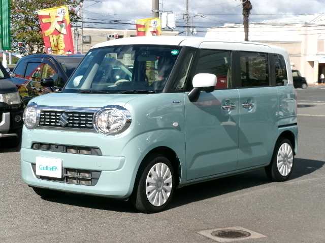スズキ ワゴンＲ スマイル HYBRID S 岡山県 2021(令3)年 2.9万km オフブルーメタリック/ホワイト2トーン 【SUZUKI Safety Support  】/・デュアルカメラブレーキサポート/・誤発進抑制機能/・車線逸脱警報機能/・ふらつき警報機能/・先行車発進お知らせ機能/・ハイビームアシスト/・標識認識機能/・後退時ブレーキサポート/・後方誤発進抑制機能/・リヤパーキングセンサー/・全方位モニター/純正メモリーナビ/フルセグテレビ/フロント・サイド・バックカメラ/DVD再生可能/Bluetooth/USB/スマートキー2個/運転席シートヒーター/両側パワースライドドア/社外フロアマット/社外ドライブレコーダー（フロント・リア）/リアソナー/オートライト
