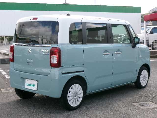 スズキ ワゴンＲ スマイル HYBRID S 岡山県 2021(令3)年 2.9万km オフブルーメタリック/ホワイト2トーン 【SUZUKI Safety Support  】/・デュアルカメラブレーキサポート/・誤発進抑制機能/・車線逸脱警報機能/・ふらつき警報機能/・先行車発進お知らせ機能/・ハイビームアシスト/・標識認識機能/・後退時ブレーキサポート/・後方誤発進抑制機能/・リヤパーキングセンサー/・全方位モニター/純正メモリーナビ/フルセグテレビ/フロント・サイド・バックカメラ/DVD再生可能/Bluetooth/USB/スマートキー2個/運転席シートヒーター/両側パワースライドドア/社外フロアマット/社外ドライブレコーダー（フロント・リア）/リアソナー/オートライト