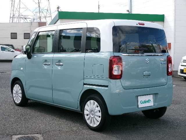 スズキ ワゴンＲ スマイル HYBRID S 岡山県 2021(令3)年 2.9万km オフブルーメタリック/ホワイト2トーン 【SUZUKI Safety Support  】/・デュアルカメラブレーキサポート/・誤発進抑制機能/・車線逸脱警報機能/・ふらつき警報機能/・先行車発進お知らせ機能/・ハイビームアシスト/・標識認識機能/・後退時ブレーキサポート/・後方誤発進抑制機能/・リヤパーキングセンサー/・全方位モニター/純正メモリーナビ/フルセグテレビ/フロント・サイド・バックカメラ/DVD再生可能/Bluetooth/USB/スマートキー2個/運転席シートヒーター/両側パワースライドドア/社外フロアマット/社外ドライブレコーダー（フロント・リア）/リアソナー/オートライト