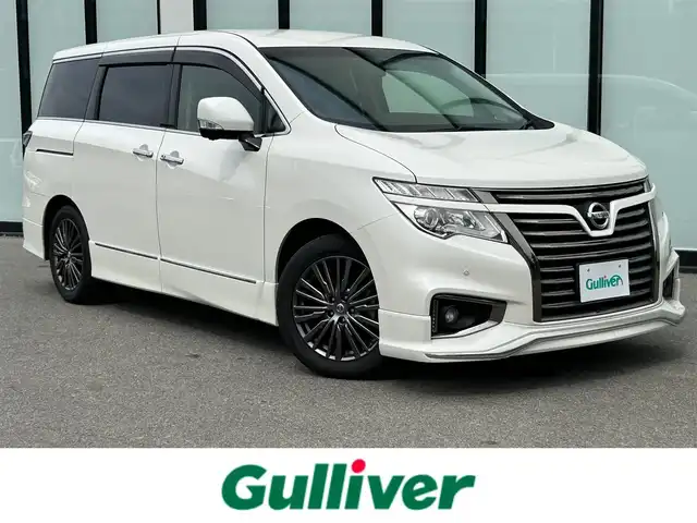 日産 エルグランド 250HWS プレミアム アーバンクロム 神奈川県 2016(平28)年 2.7万km ブリリアントホワイトパール メーカーナビ/・CD/DVD/BT/フルセグ/両側パワースライドドア/フリップダウンモニター/エアロ付き（F/S/R)/レザーシート/パワーシート/シートヒーター/全方位カメラ/クルーズコントロール/レーンキープアシスト/クリアランスソナー/エマージェンシーブレーキ/パワーバックドア/ドライブレコーダー/純正アルミ/ETC/スペアキー
