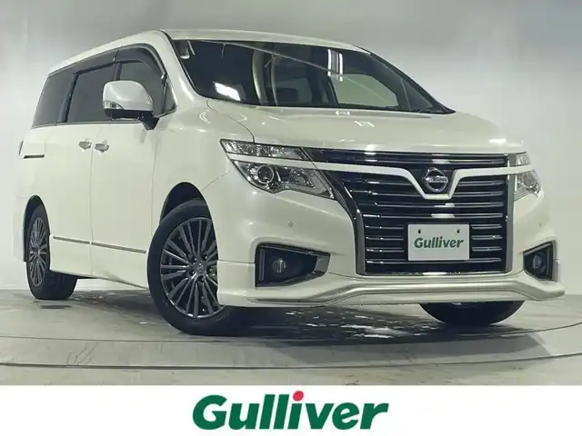 日産 エルグランド 250HWS プレミアム アーバンクロム 神奈川県 2016(平28)年 2.7万km ブリリアントホワイトパール メーカーナビ/・CD/DVD/BT/フルセグ/両側パワースライドドア/フリップダウンモニター/エアロ付き（F/S/R)/レザーシート/パワーシート/シートヒーター/全方位カメラ/クルーズコントロール/レーンキープアシスト/クリアランスソナー/エマージェンシーブレーキ/パワーバックドア/ドライブレコーダー/純正アルミ/ETC/スペアキー