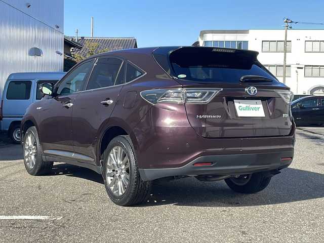 トヨタ ハリアー ハイブリッド プレミアム 福井県 2014(平26)年 11.1万km ブラキッシュレッドマイカ ワンオーナー/取説・保証書/4WD/純正メモリナビ/AM/FM/フルセグTV/BT/CD/バックカメラ/クルーズコントロール/電動リアゲート/コーナーセンサー/ビルトインETC/LEDヘッドライト/純正18インチAW/プリクラッシュセーフティ/D席パワーシート/プッシュスタート/オートライト/オートハイビーム/フォグランプ/ハーフレザーシート/ステアリングリモコン/純正フロアマット/デュアルAAC/スペアキー