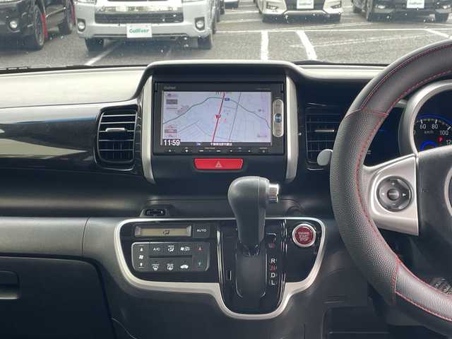 ホンダ Ｎ ＢＯＸ カスタム G Lパッケージ 千葉県 2015(平27)年 7万km プレミアムディープロッソパール ナビＶＸＭ－１５５ＶＦｉ　バックカメラ　電動スライドドア　ＣＴＢＡ　ＥＴＣ　ＢＴ　ワンセグ　ステアスイッチ　スマートキー　プッシュスタート　横滑り防止　リアサンシェード　14インチAW HID