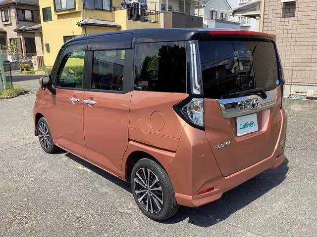 トヨタ ルーミー カスタムG－T 神奈川県 2021(令3)年 0.8万km ブラックマイカメタリック/ブリリアントカッパークリスタルマイカ 2トーン 純正９インチナビ、TV/バックモニタ/ETC/ドライブレコーダー(CS-91FH)/スマートアシスト/LEDヘッドランプ/スマートキー