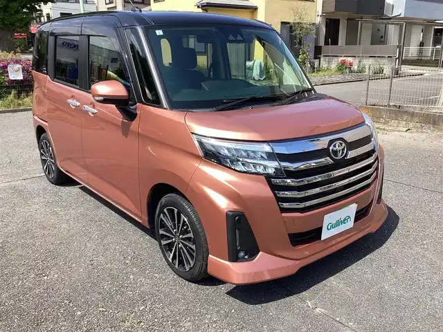 トヨタ ルーミー カスタムG－T 神奈川県 2021(令3)年 0.8万km ブラックマイカメタリック/ブリリアントカッパークリスタルマイカ 2トーン 純正９インチナビ、TV/バックモニタ/ETC/ドライブレコーダー(CS-91FH)/スマートアシスト/LEDヘッドランプ/スマートキー