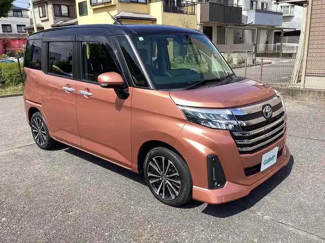 トヨタ ルーミー カスタムG－T 神奈川県 2021(令3)年 0.8万km ブラックマイカメタリック/ブリリアントカッパークリスタルマイカ 2トーン 純正９インチナビ、TV/バックモニタ/ETC/ドライブレコーダー(CS-91FH)/スマートアシスト/LEDヘッドランプ/スマートキー