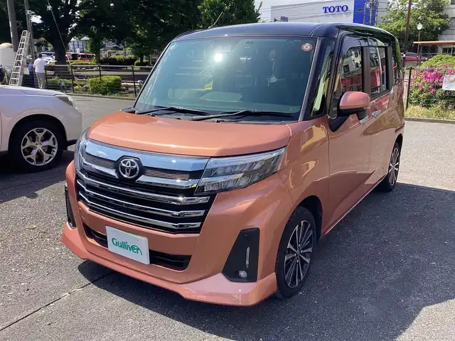 トヨタ ルーミー カスタムG－T 神奈川県 2021(令3)年 0.8万km ブラックマイカメタリック/ブリリアントカッパークリスタルマイカ 2トーン 純正９インチナビ、TV/バックモニタ/ETC/ドライブレコーダー(CS-91FH)/スマートアシスト/LEDヘッドランプ/スマートキー