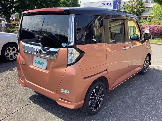 トヨタ ルーミー カスタムG－T 神奈川県 2021(令3)年 0.8万km ブラックマイカメタリック/ブリリアントカッパークリスタルマイカ 2トーン 純正９インチナビ、TV/バックモニタ/ETC/ドライブレコーダー(CS-91FH)/スマートアシスト/LEDヘッドランプ/スマートキー