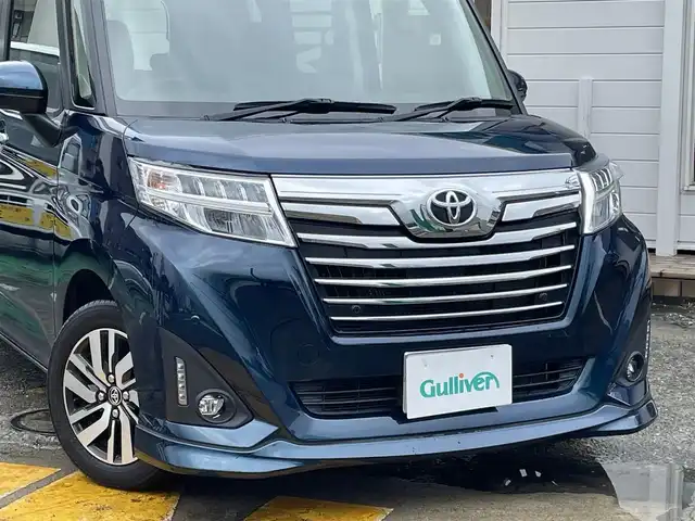 トヨタ ルーミー カスタムG 神奈川県 2019(令1)年 2万km レーザーブルークリスタルシャイン ワンオーナー/純正メモリナビ/　（CD・Bluetooth）/ワンセグTV/バックカメラ/両側パワースライドドア/LEDヘッドライト/LEDフォグライト/スマートアシスト/アイドリングストップ/コーナーセンサー/前方ドライブレコーダー/クルーズコントロール/スマートキー×2/保証書/取扱説明書