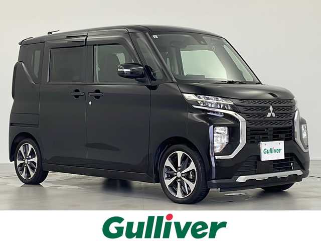 三菱 ｅＫクロススペース G プラスエディション 岐阜県 2021(令3)年 1.9万km アメジストブラック 衝突軽減ブレーキ/車線逸脱警報機能/ふらつき防止機能/ロードサインアシスト/先行車発進お知らせ/コーナーセンサー/社外メモリナビ/フルセグBT/CD/DVD/アラウンドビューモニター/両側パワースライドドア/前後ドライブレコーダー/シートヒーター/革巻きステアリング/ステアリングスイッチ/プッシュスタート/スマートキー/LEDヘッドライト/フォグランプ
