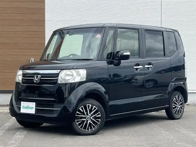 ホンダ Ｎ ＢＯＸ G Lパッケージ 秋田県 2016(平28)年 9.6万km スマートブラック ４WD/衝突軽減システム/片側パワスラ/純正ナビ/フルセグ/バックカメラ/社外アルミ/スマートキー/アイドリングストップ/プッシュスタート/前席シートヒーター/ステアリングスイッチ/ETC/純正エンジンスターター/社外フロアマット/オートライト/オートエアコン/パワーステアリング/パワーウィンドウ/横滑り防止/盗難防止装置/寒冷地仕様/レベライザー/電動格納ウィンカーミラー/保証書/取扱説明書/記録簿