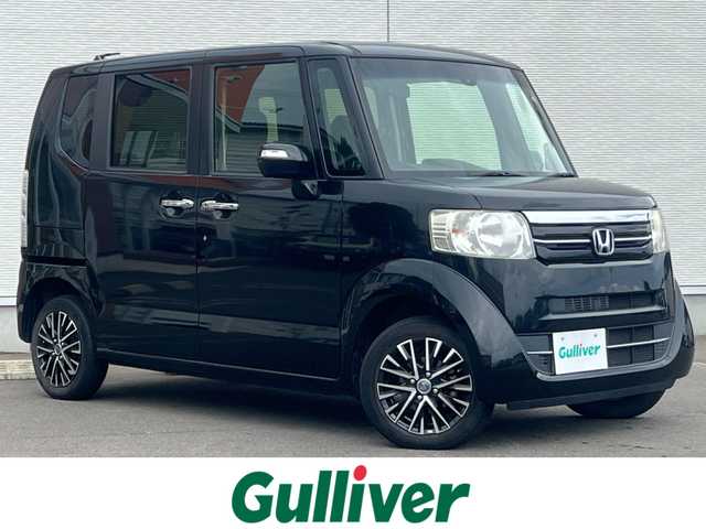 ホンダ Ｎ ＢＯＸ G Lパッケージ 秋田県 2016(平28)年 9.6万km スマートブラック ４WD/衝突軽減システム/片側パワスラ/純正ナビ/フルセグ/バックカメラ/社外アルミ/スマートキー/アイドリングストップ/プッシュスタート/前席シートヒーター/ステアリングスイッチ/ETC/純正エンジンスターター/社外フロアマット/オートライト/オートエアコン/パワーステアリング/パワーウィンドウ/横滑り防止/盗難防止装置/寒冷地仕様/レベライザー/電動格納ウィンカーミラー/保証書/取扱説明書/記録簿