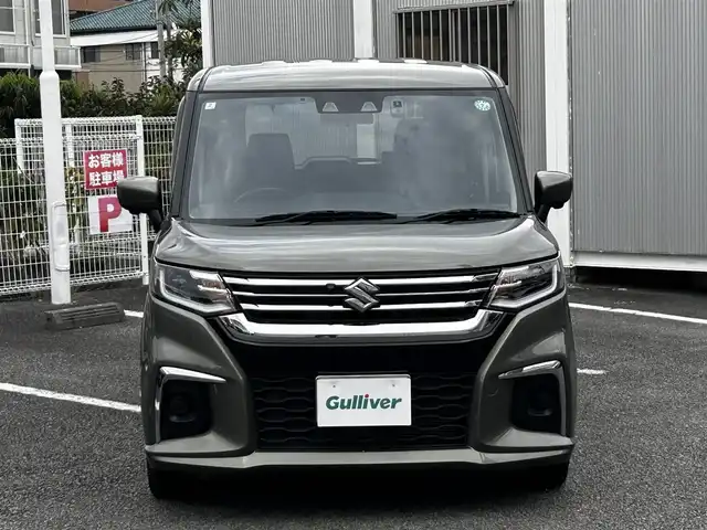 スズキ ソリオ HV MX 静岡県 2024(令6)年 0.7万km タフカーキパールメタリック ユーザー買取車両/ワンオーナー/純正ナビ/　【CD/DVD/BT/地デジフルセグTV】/純正LEDヘッドライト/純正15インチAW/衝突被害軽減システム/車線逸脱警報/レーダークルーズコントロール/全方位カメラ/ビルトインETC/前席シートヒーター/ドライブレコーダー/片側パワースライドドア/USBポート/新車時保証書/取扱説明書/スペアキー×1