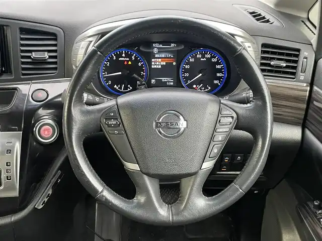 日産 エルグランド 250ハイウェイスターS 静岡県 2019(令1)年 16.5万km ファントムブラック エマージェンシーブレーキ　/LDW /レーダークルコン  /コーナーセンサー　/両側パワスラ　/半革シート　/ディスプレイオーディオ （FH-9400DVS）/Bカメラ　　/オートライト  /ウィンカーミラー  /純正18インチAW /社外前後ドラレコ /ETC/スペアキー /保証書/取説