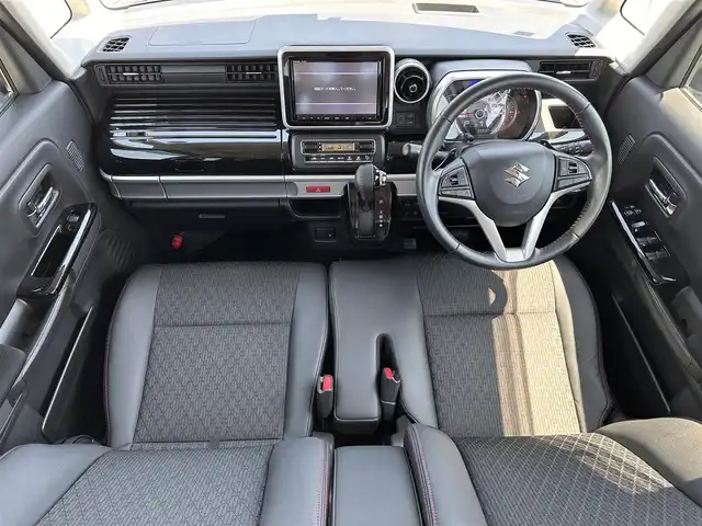 スズキ スペーシア カスタム HYBRID XS ターボ 滋賀県 2018(平30)年 7万km ピュアホワイトパール/ブラック2トーン 純正8型ナビ【CD/DVD/SD/Bluetooth/フルセグ】/全方位カメラ/両側パワースライドドア/衝突軽減ブレーキ/D席シートヒーター/LEDヘッドライト/オートライト/オートマチックハイビーム/コーナーセンサー/ビルトインETC/アイドリングストップ/プッシュスタート/スマートキー/ステアリングスイッチ/オートエアコン