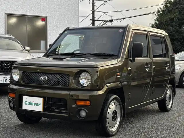 ダイハツ ネイキッド ターボ Gパッケージ 熊本県 2000(平12)年 8.7万km ダークオリーブマイカ ターボ/4WD/社外オーディオ/【Bluetooth/CD/AM/FM/AUX】/ポータブルナビ（CN-G1400VD）/ETC/革調シートカバー/14インチアルミホイール/純正フロアマット/ドアバイザー/リモコンキー