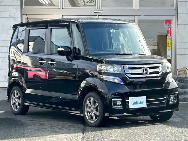 ホンダ Ｎ ＢＯＸ カスタム G ターボ Lパッケージ 岩手県 2016(平28)年 6.4万km スマートブラック ４WD/純正ナビ/FM/AM/フルセグ/Bluetooth/シティブレーキアクティブシステム/両側パワースライドア/クルーズコントロール/横滑り防止装置/シートヒーター/プッシュスタート/LEDライト/フォグランプ/スマートキー/スペアキー/純正バイザー/純正マット/ETC/夏タイヤ積載/保証書　取説