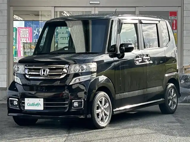 ホンダ Ｎ ＢＯＸ カスタム G ターボ Lパッケージ 岩手県 2016(平28)年 6.4万km スマートブラック ４WD/純正ナビ/FM/AM/フルセグ/Bluetooth/シティブレーキアクティブシステム/両側パワースライドア/クルーズコントロール/横滑り防止装置/シートヒーター/プッシュスタート/LEDライト/フォグランプ/スマートキー/スペアキー/純正バイザー/純正マット/ETC/夏タイヤ積載/保証書　取説