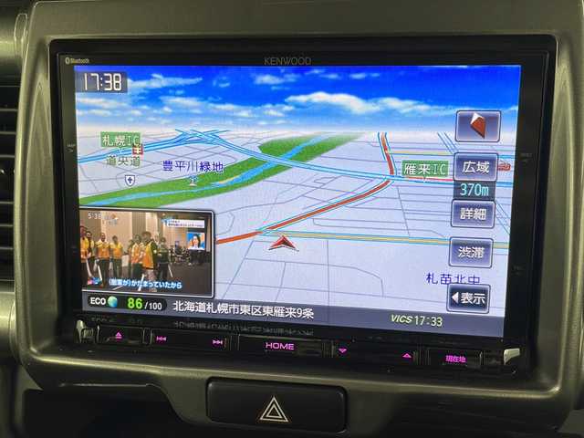 スズキ ハスラー Jスタイル 道央・札幌 2015(平27)年 10.7万km ブルーイッシュブラックパール ・４WD/・スズキ セーフティ サポート/・デュアルカメラブレーキサポート/・誤発進抑制機能/車線逸脱警報機能/・ふらつき警報機能/先行車発進/・ケンウッド　8インチメモリナビ　/・SD.CD・DVD・Bluetooth）/・フルセグTV/・ロッソモデロマフラー/・前席左右シートヒーター/・社外ツイーター/・キセノンライト/オートライト/・ミラーヒーター/・ビルトインETC/・社外14インチAW/・スマートキー×2/・保証書/取扱説明書