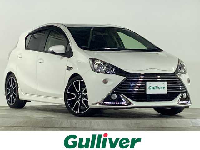 トヨタ アクア G G’s 広島県 2014(平26)年 6.8万km ライムホワイトパールクリスタルシャイン 禁煙車/社外ナビ/CD/DVD/Bluetooth/フルセグTV/バックカメラ/ハーフレザーシート/運転席シートヒーター/ETC/ステアリングスイッチ/LEDヘッドライト/オートライト/フォグライト /プッシュスタート/スマートキー/スペアキー/純正17インチアルミホイール/フロアマット