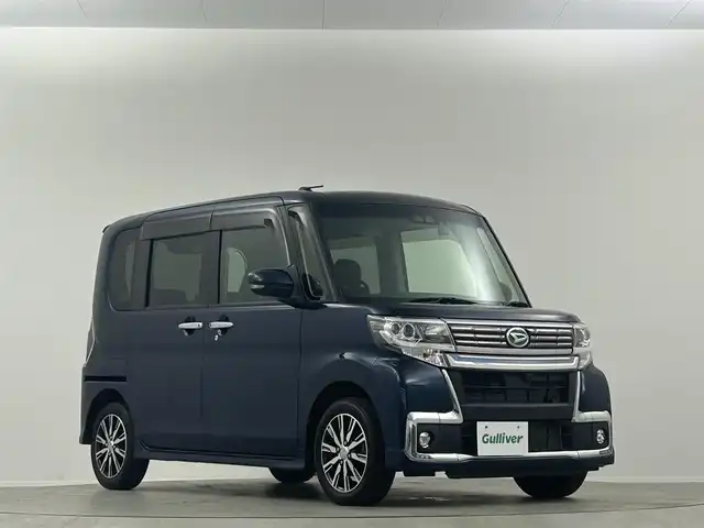 ダイハツ タント カスタムX トップED VS SAⅢ 埼玉県 2019(令1)年 5.2万km レーザーブルークリスタルシャイン 純正ナビ　フルセグ　CD DVD BT　全方位カメラ　ETC　ドラレコ　スマートアシスト　ハーフレザーシート　純正AW14インチ　両側電動　コーナーセンサー　LEDオートライト　