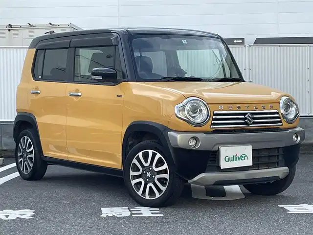 スズキ ハスラー Jスタイル Ⅱ 群馬県 2016(平28)年 7.5万km アクティブイエロー/ブラック2トーンルーフ プッシュスタート/純正ナビ（フルセグ/CD/DVD/AUX/BT）/アラウンドビューモニター/LEDオートライト/ハーフレザーシート/シートヒーター/純正15インチアルミホイール/ステアリングスイッチ/アイドリングストップ/スマートキー/保証書・取扱説明書